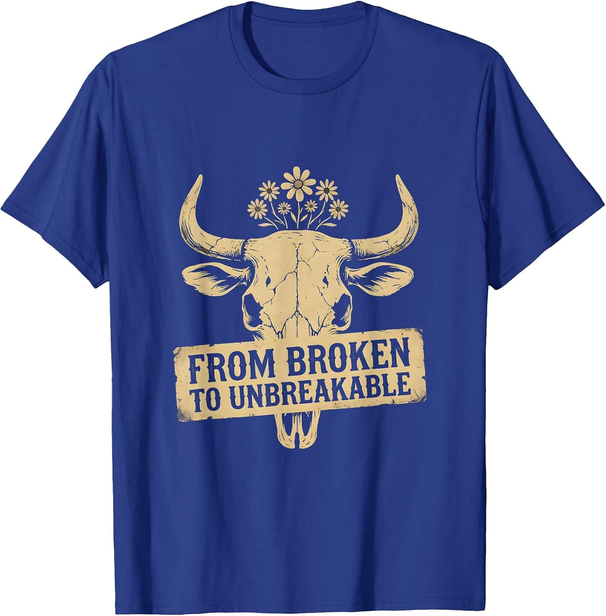 Men's From Broken To Unbreakable Physical Therapy Design T-Shirt - Royal Blue