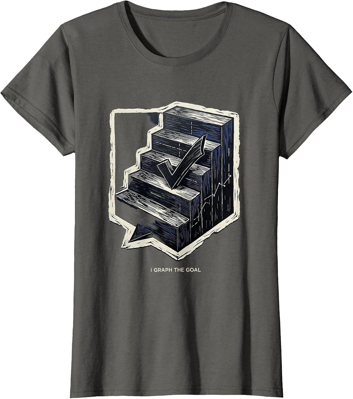 Women's I Graph The Goal Funny Special Education Teacher SPED Humor T-Shirt - Asphalt Grey