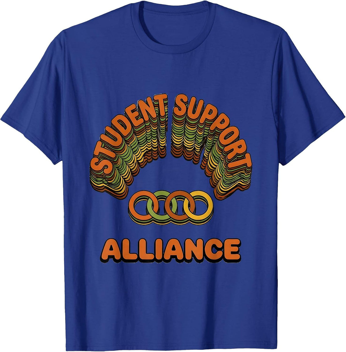Student Support Alliance Groovy School Counselor Team T-Shirt - Royal Blue