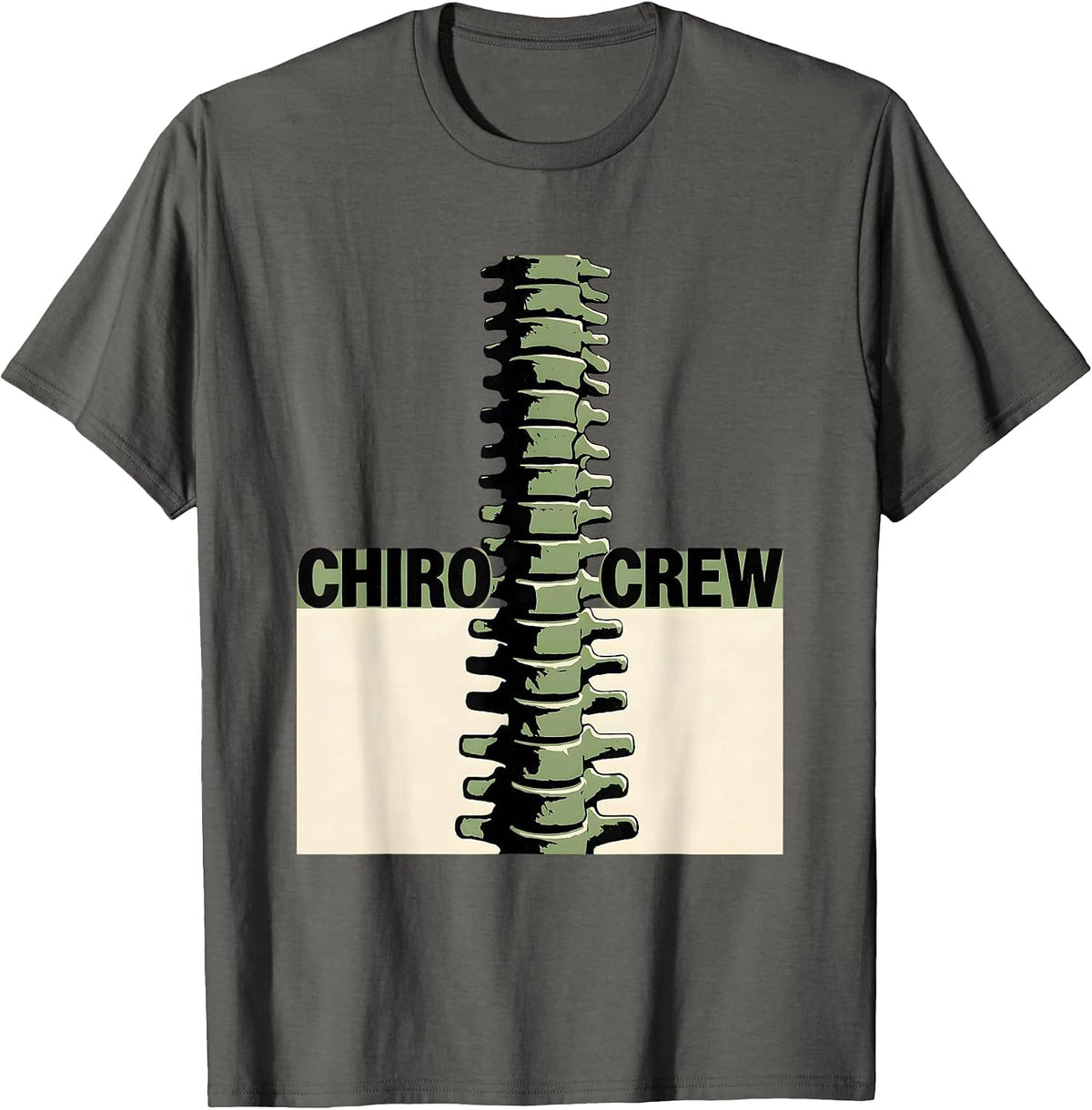 Chiro Crew Funny Chiropractor Chiropractic Student Office T-Shirt - Asphalt Grey