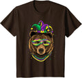 Bear Animal Lover Cute Mardi Gras Carnival Jester T-Shirt, Youth, Brown, 2T - As Pictured