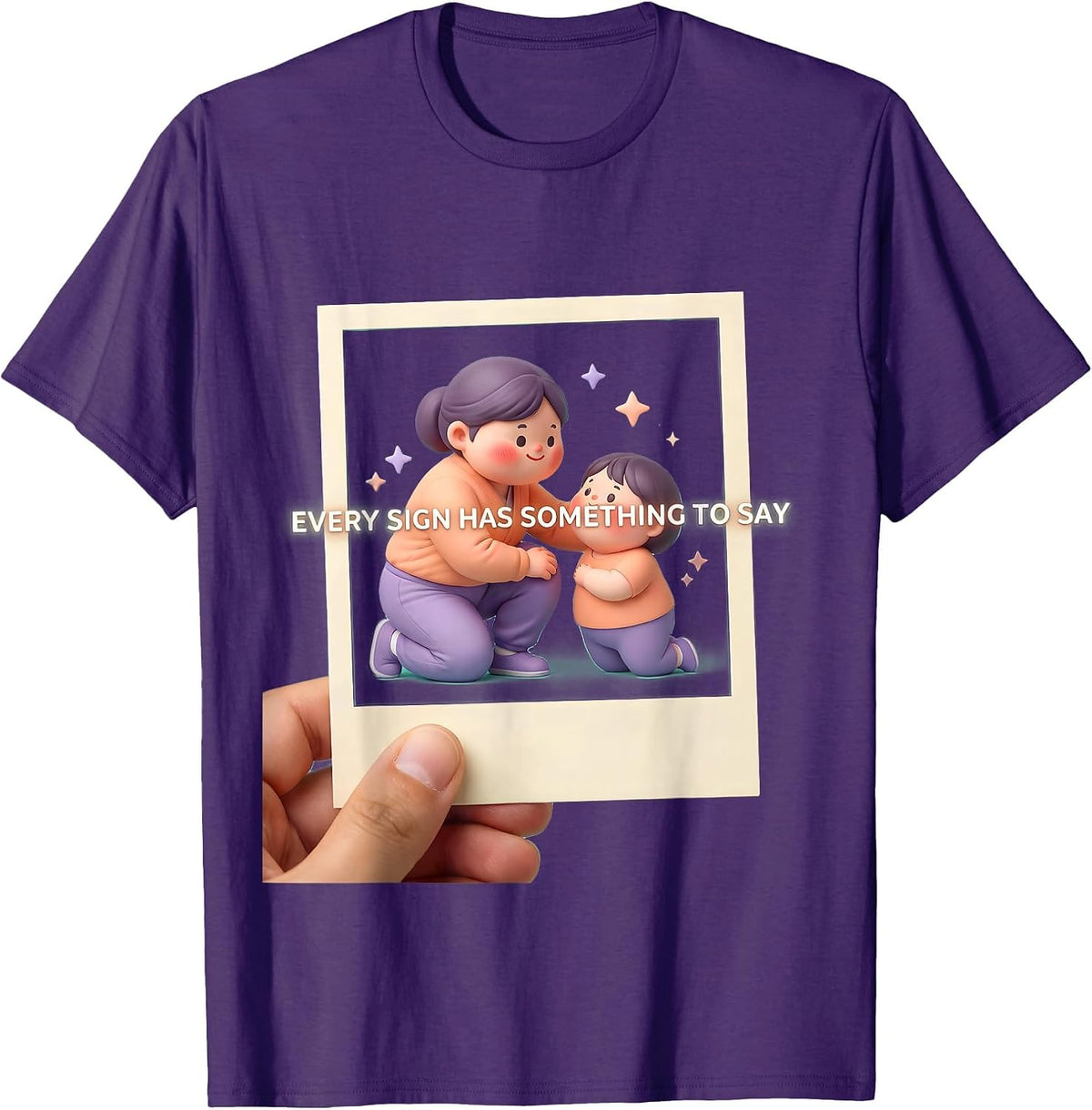 Every Sign Has Something To Say Cute Kawaii ABA Behavior T-Shirt - Purple
