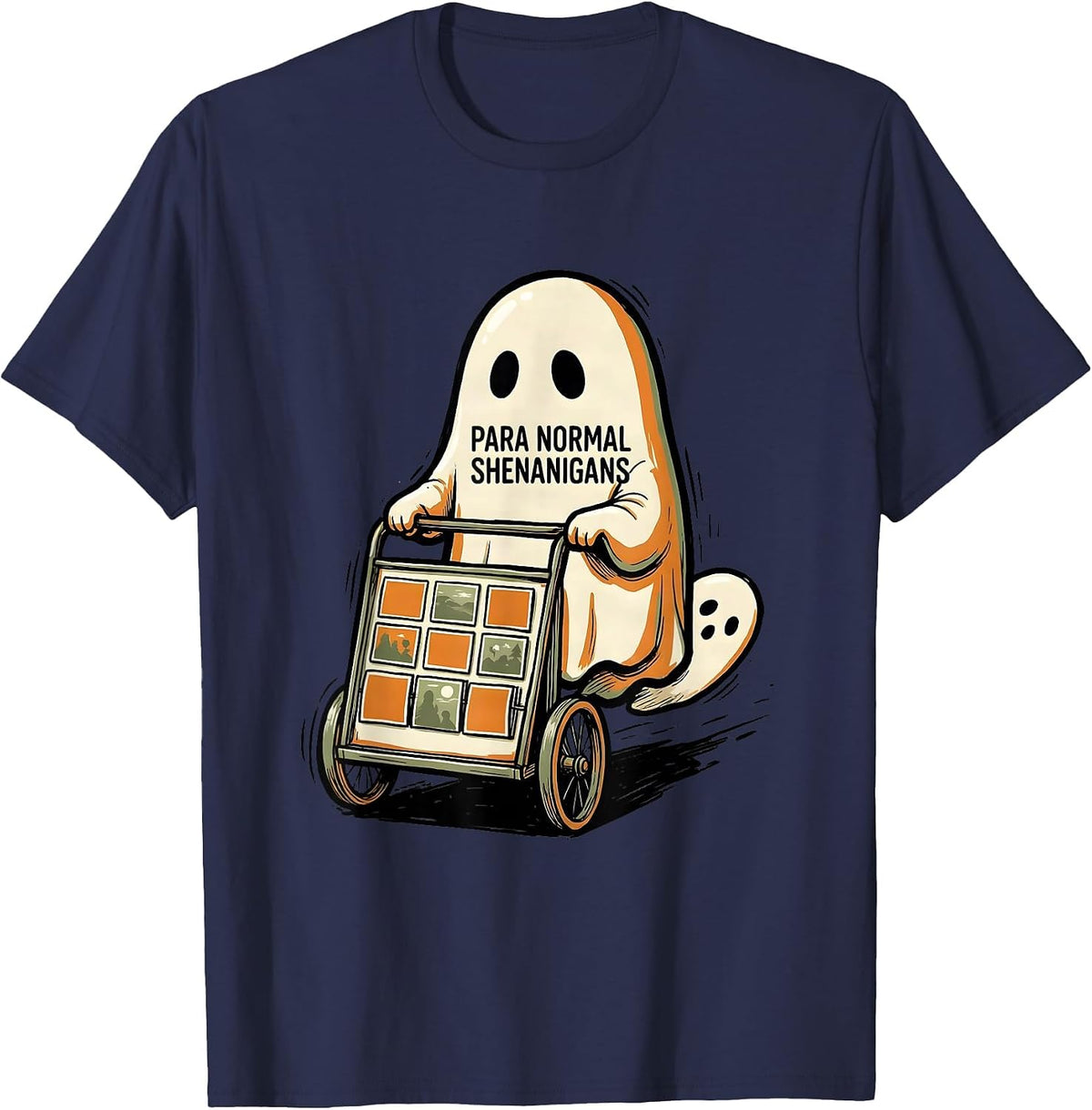 Para Normal Shenanigans Ghost Para Professional SPED Teacher T-Shirt - Navy Blue
