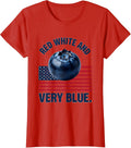 Women's Red White and Very Blue Berry Patriotic Design T-Shirt - Red
