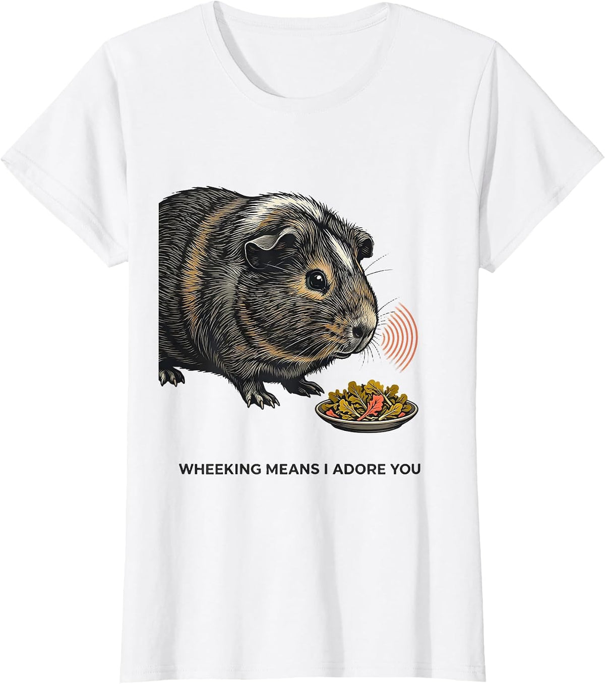 Wheeking Means I Adore You Funny Guinea Pig Lover Cavy Owner T-Shirt - White