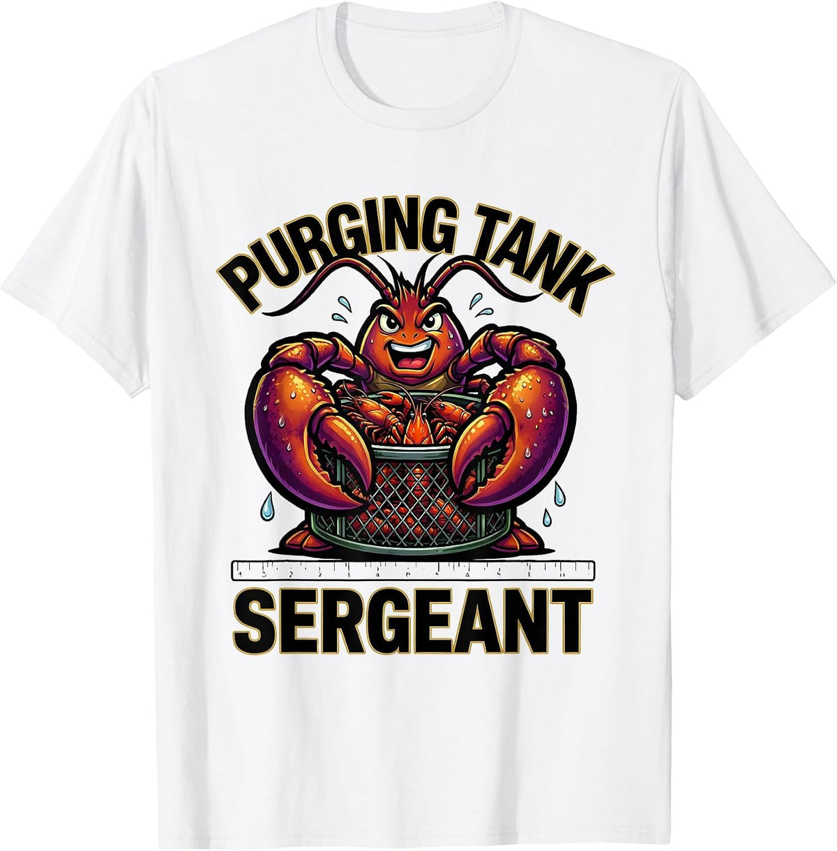 Men's Purging Tank Sergeant Funny Mardi Gras Crawfish Carnival T-Shirt - White