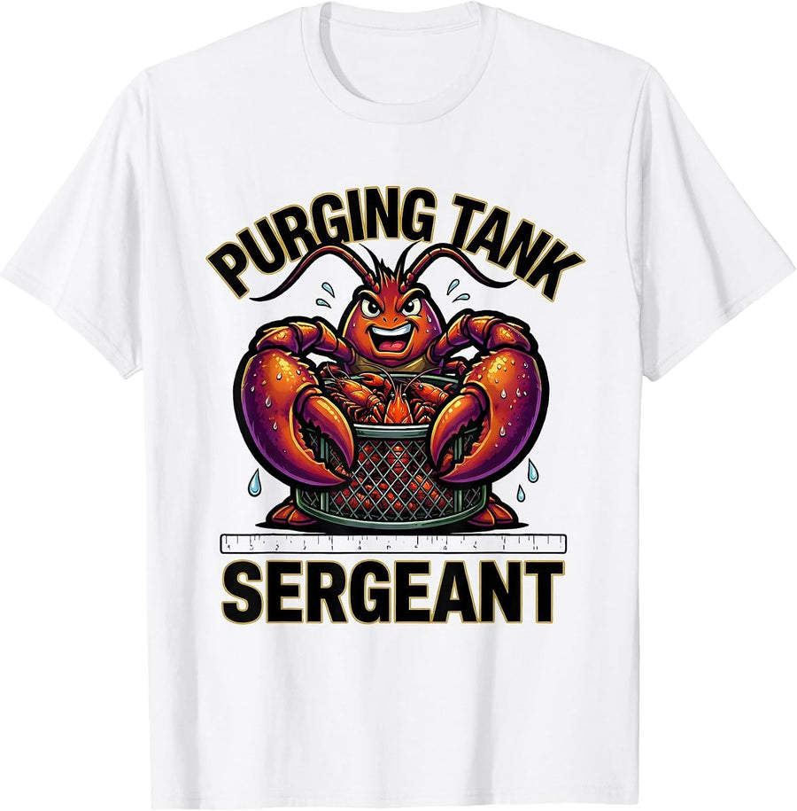 Men's Purging Tank Sergeant Funny Mardi Gras Crawfish Carnival T-Shirt - White