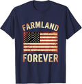 Farmland Forever Agriculture Pride Design T-Shirt - Navy Blue