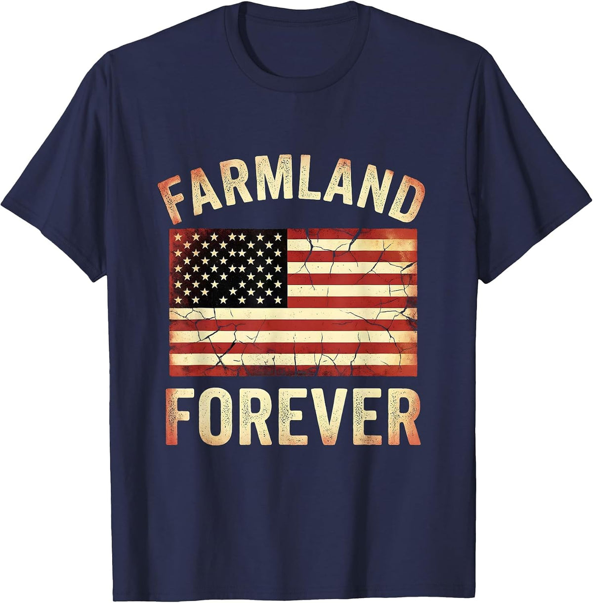 Farmland Forever Agriculture Pride Design T-Shirt - Navy Blue
