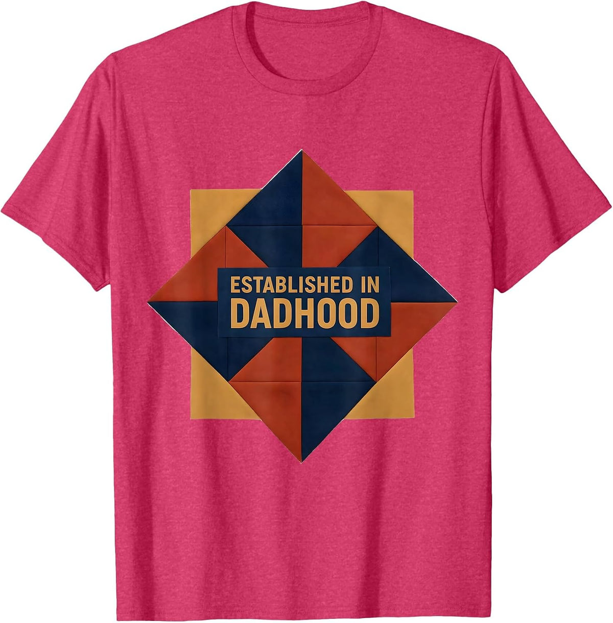 Established in Dadhood Proud Father Design T-Shirt - Red Heather