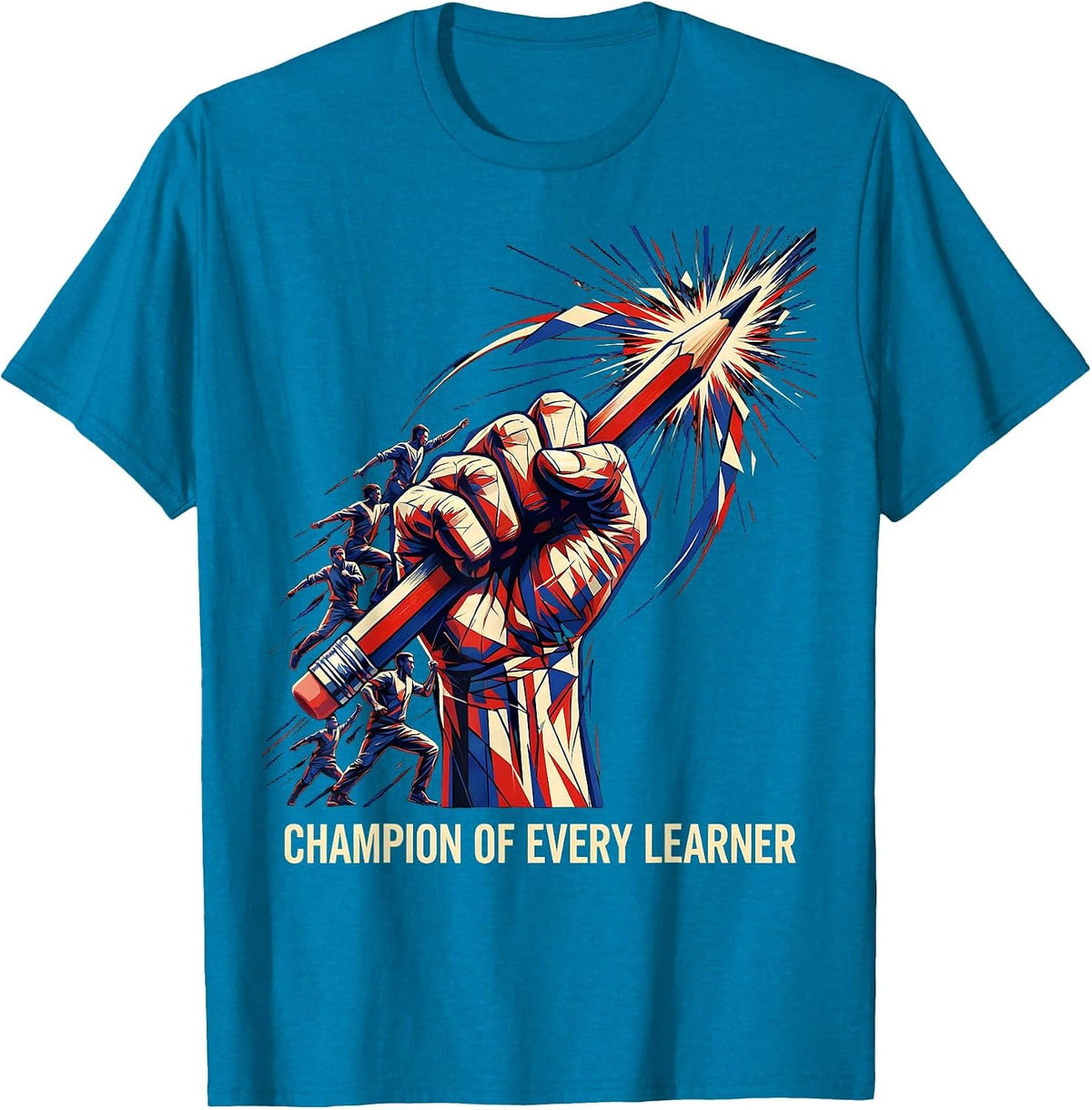 Champion of Every Learner Special Education Design T-Shirt - Sapphire Blue