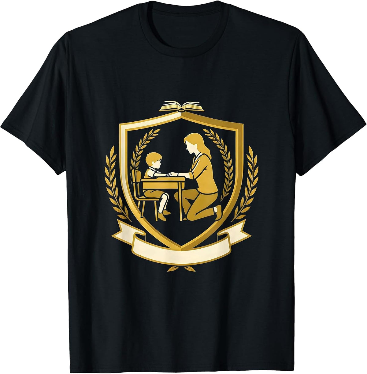 Men's SPED Teacher Kneeling With Student Graphic T-Shirt - Black