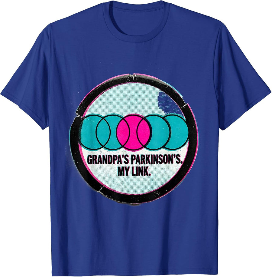 Grandpa's Parkinson's My Link Parkinson's Warrior Support T-Shirt - Royal Blue