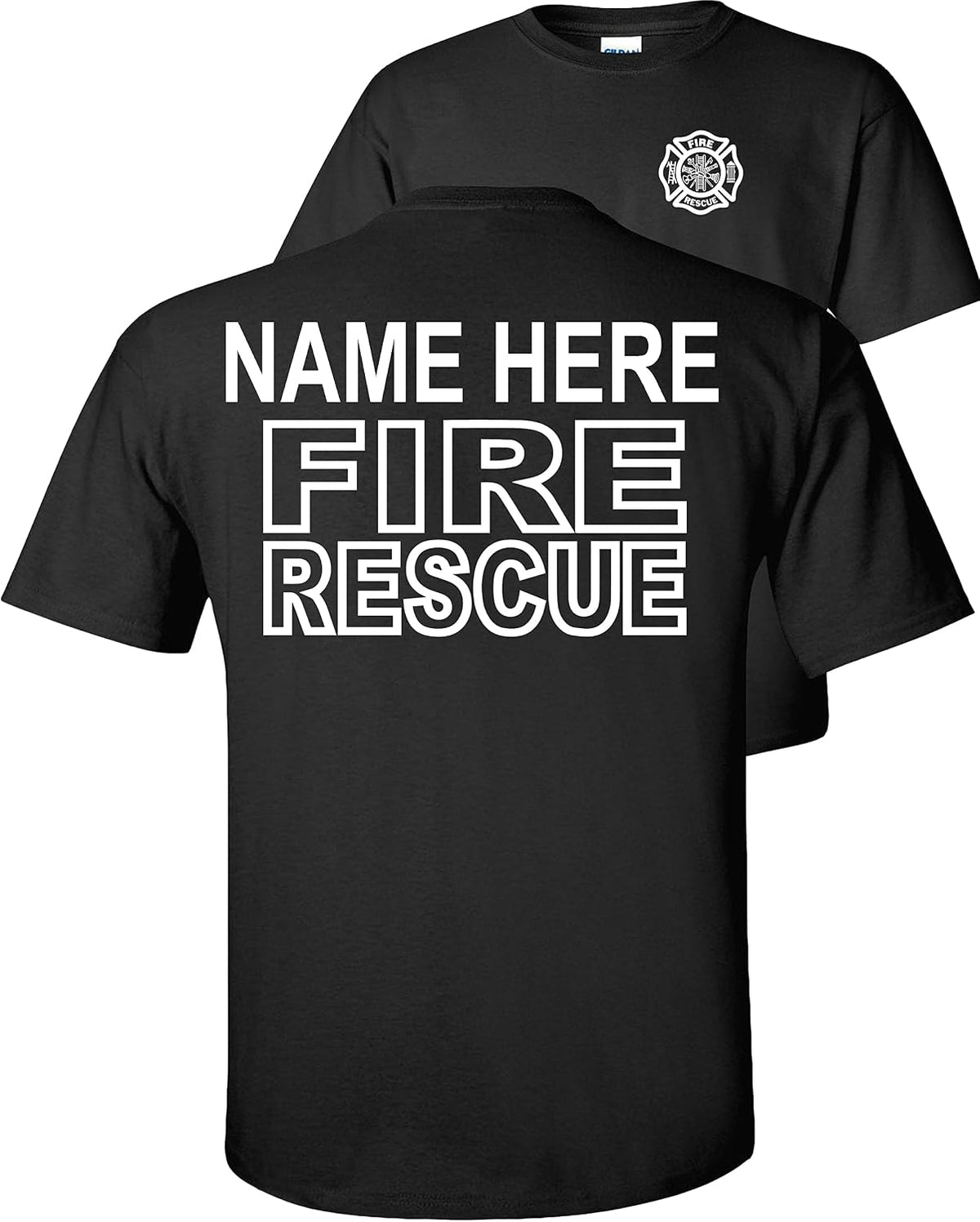 FAIR GAME Custom Fire Rescue T-Shirt Personalized - Black