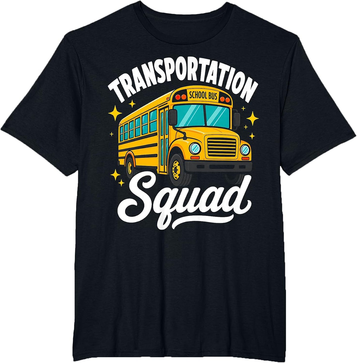 Transportation Squad School Bus Driver Crew Profession T-Shirt - Black