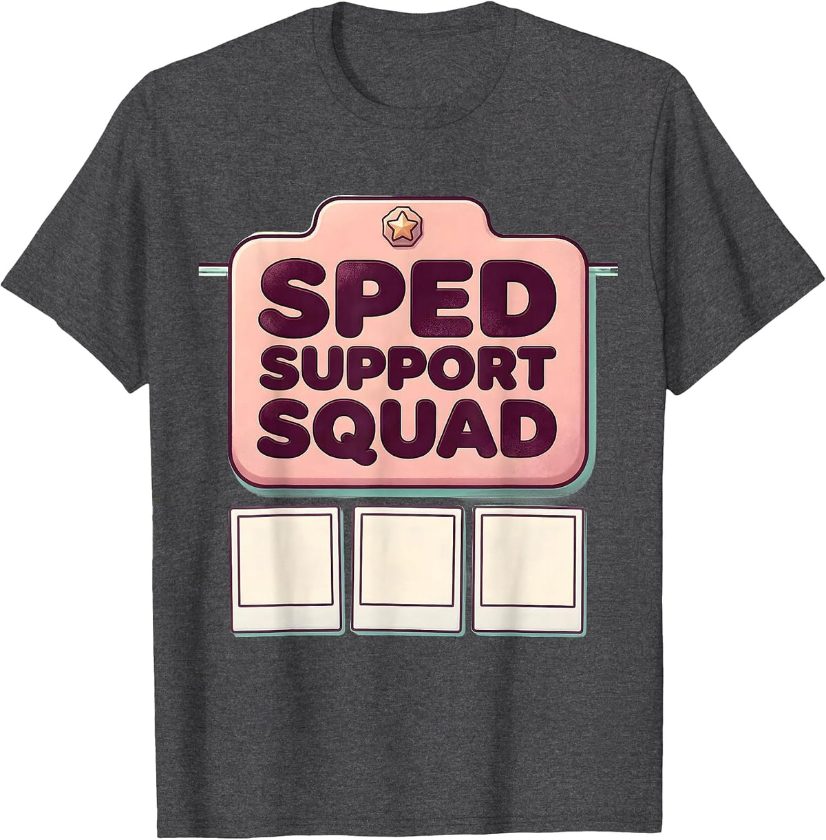Men's SPED Support Squad Cute Kawaii Special Education Teacher T-Shirt - Dark Heather Grey