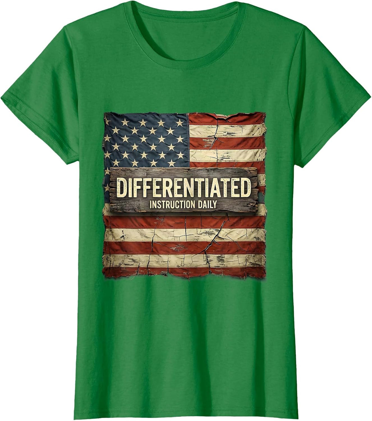 Women's Differentiated Instruction Daily SPED Teacher Design T-Shirt - Kelly Green