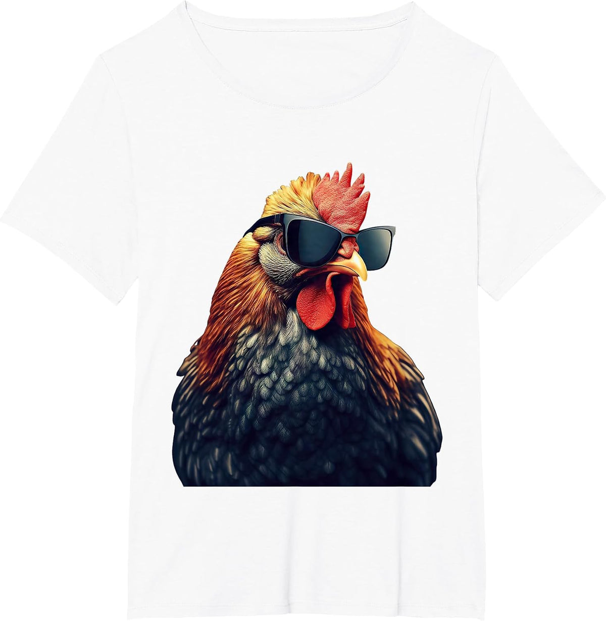 Retro Vintage Chicken Cool Rooster Wearing Sunglasses T-Shirt - White
