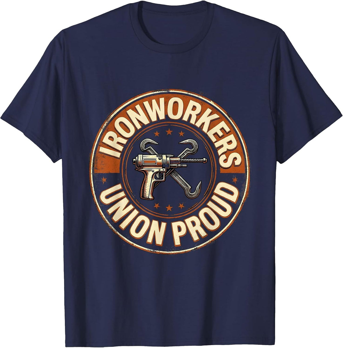 Ironworkers Union Proud Skilled Trades Labor Day T-Shirt - Navy Blue