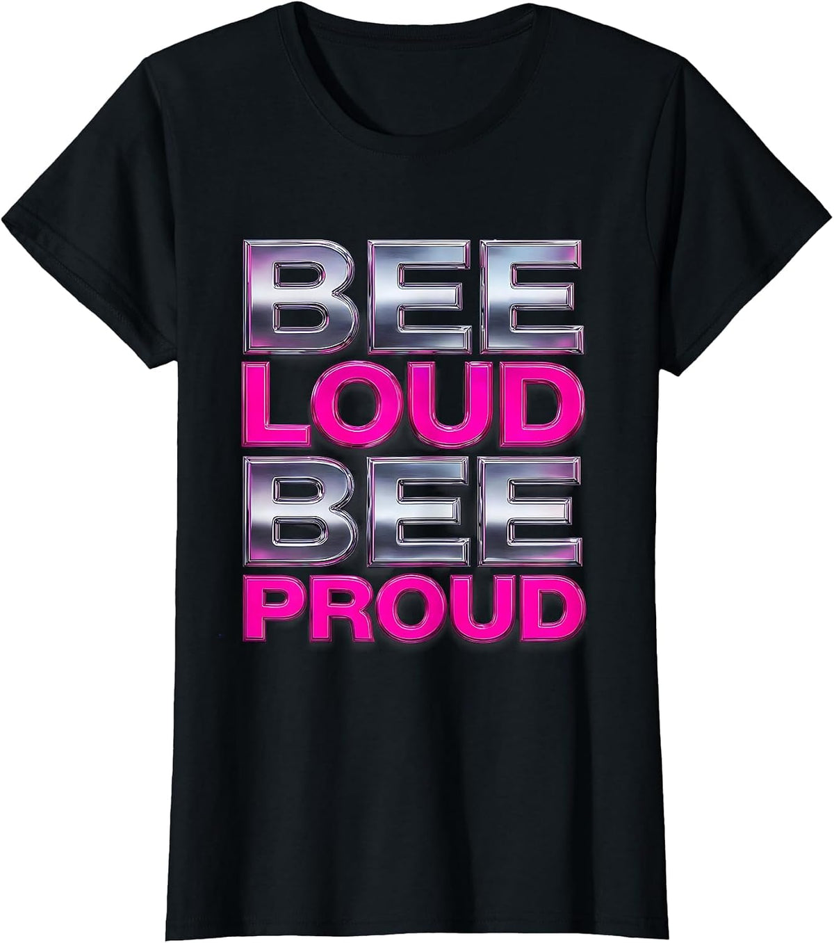 Bee Loud Bee Proud Bumblebee Design T-Shirt - Black