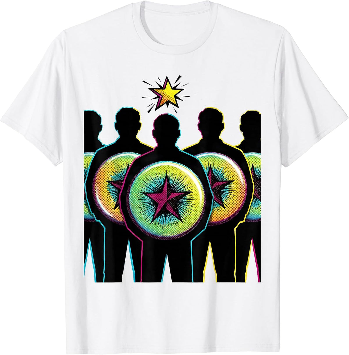 Men's Counselor Badges Pop Art School Counseling Appreciation Week T-Shirt - White