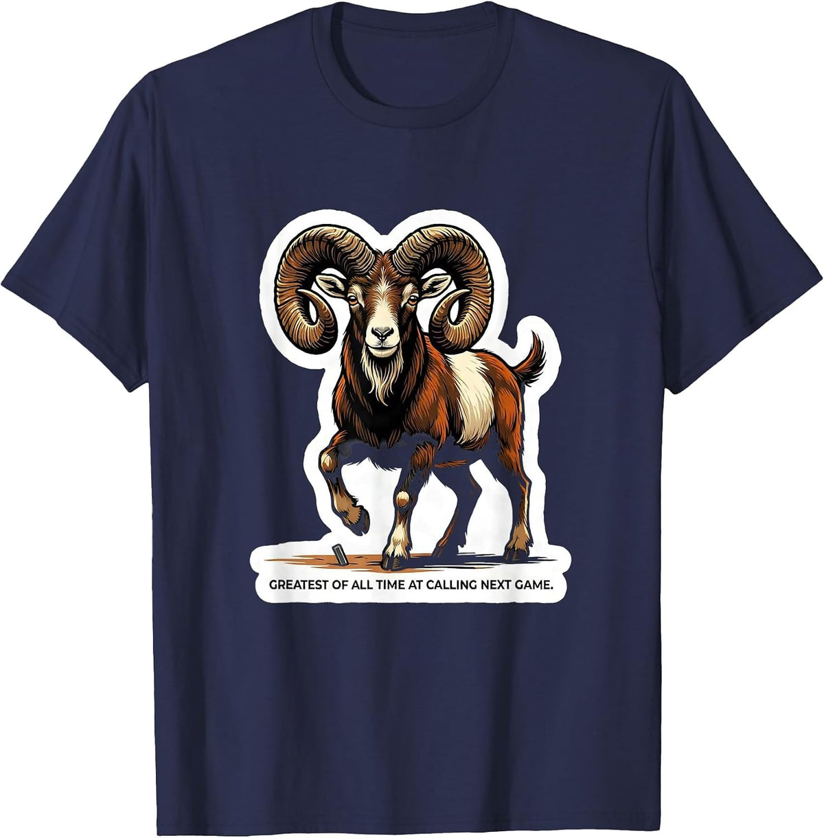 Men's Greatest Of All Time At Calling Next Game Goat Lover T-Shirt - Navy Blue