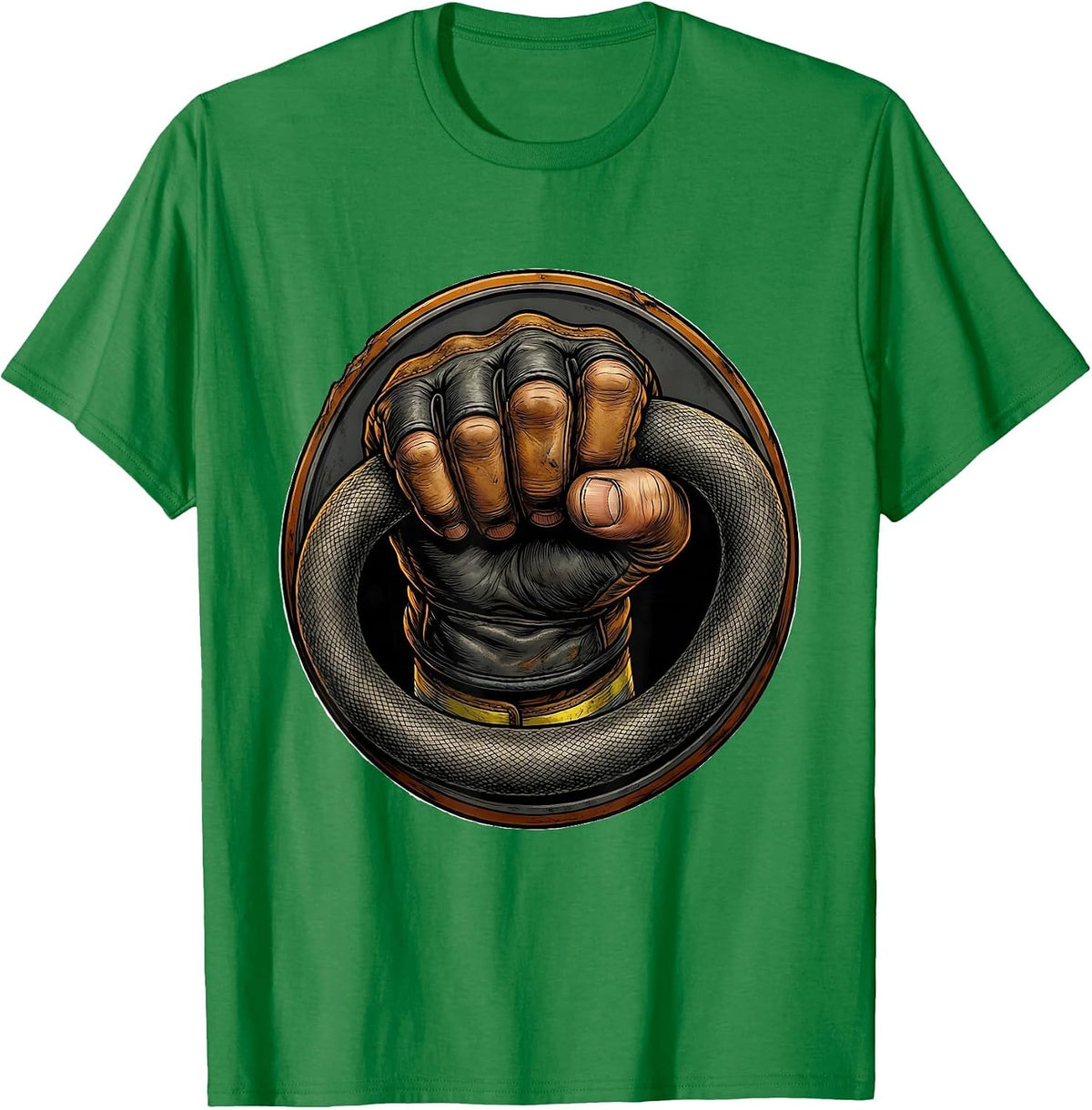 Men's Firefighter Grip Gloved Fist Hose Graphic T-Shirt - Kelly Green