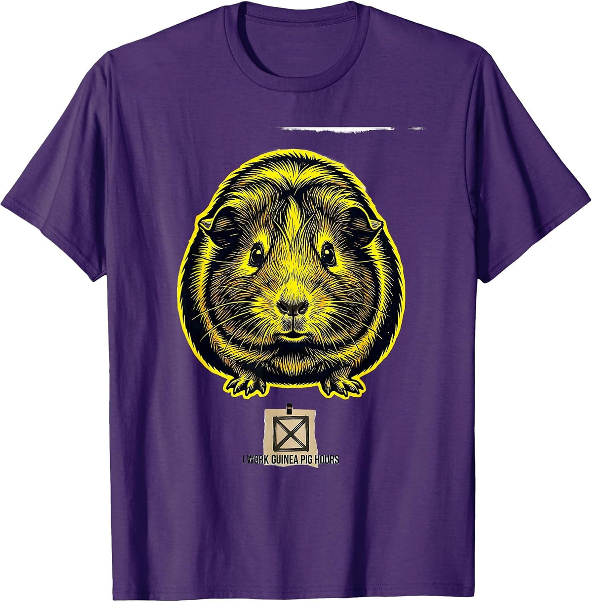 Men's I Work Guinea Pig Hours Funny Guinea Pig Lover Gift T-Shirt - Purple