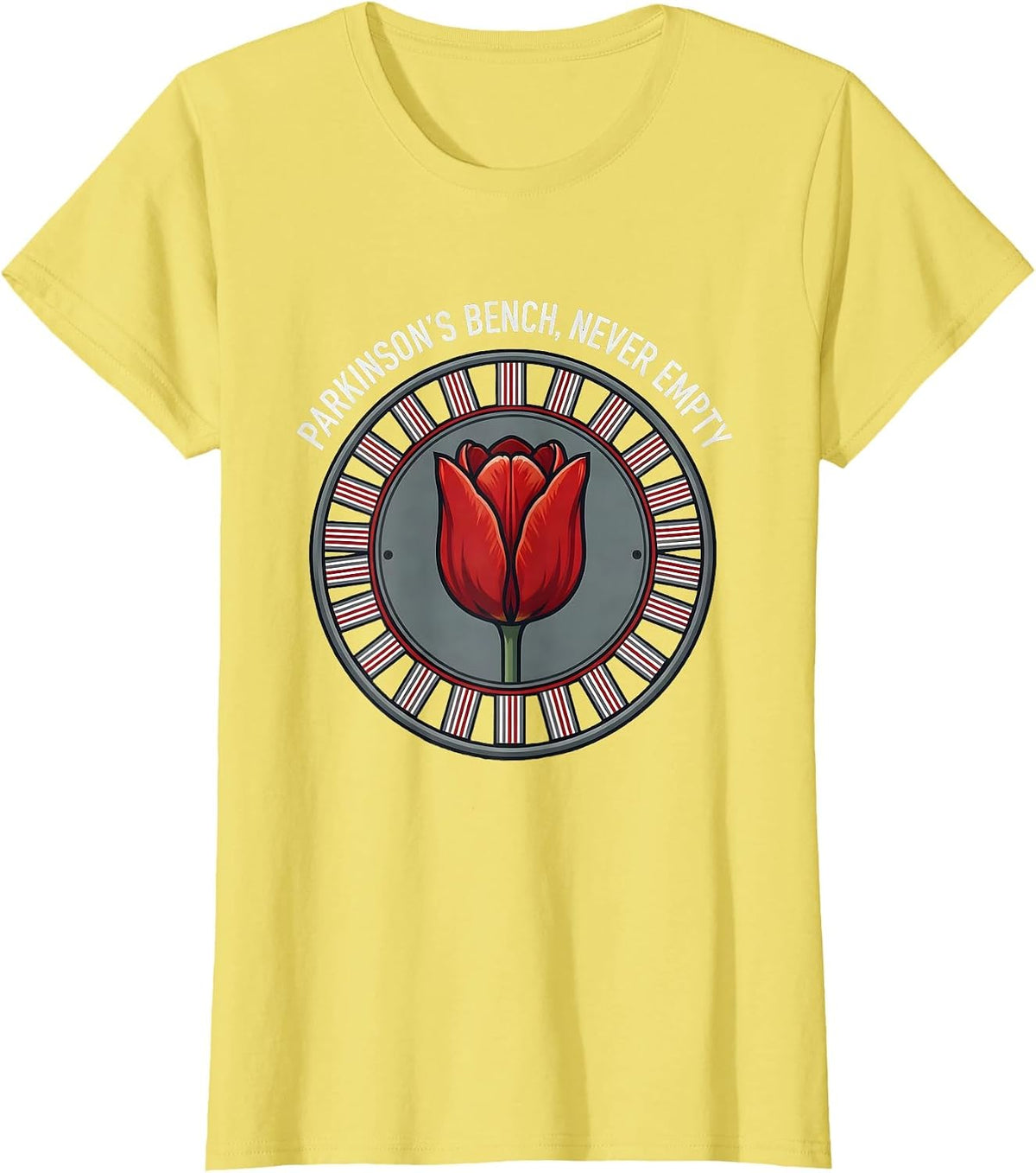 Parkinson's Bench Never Empty Defiant Humor Cause Awareness T-Shirt - Lemon Yellow
