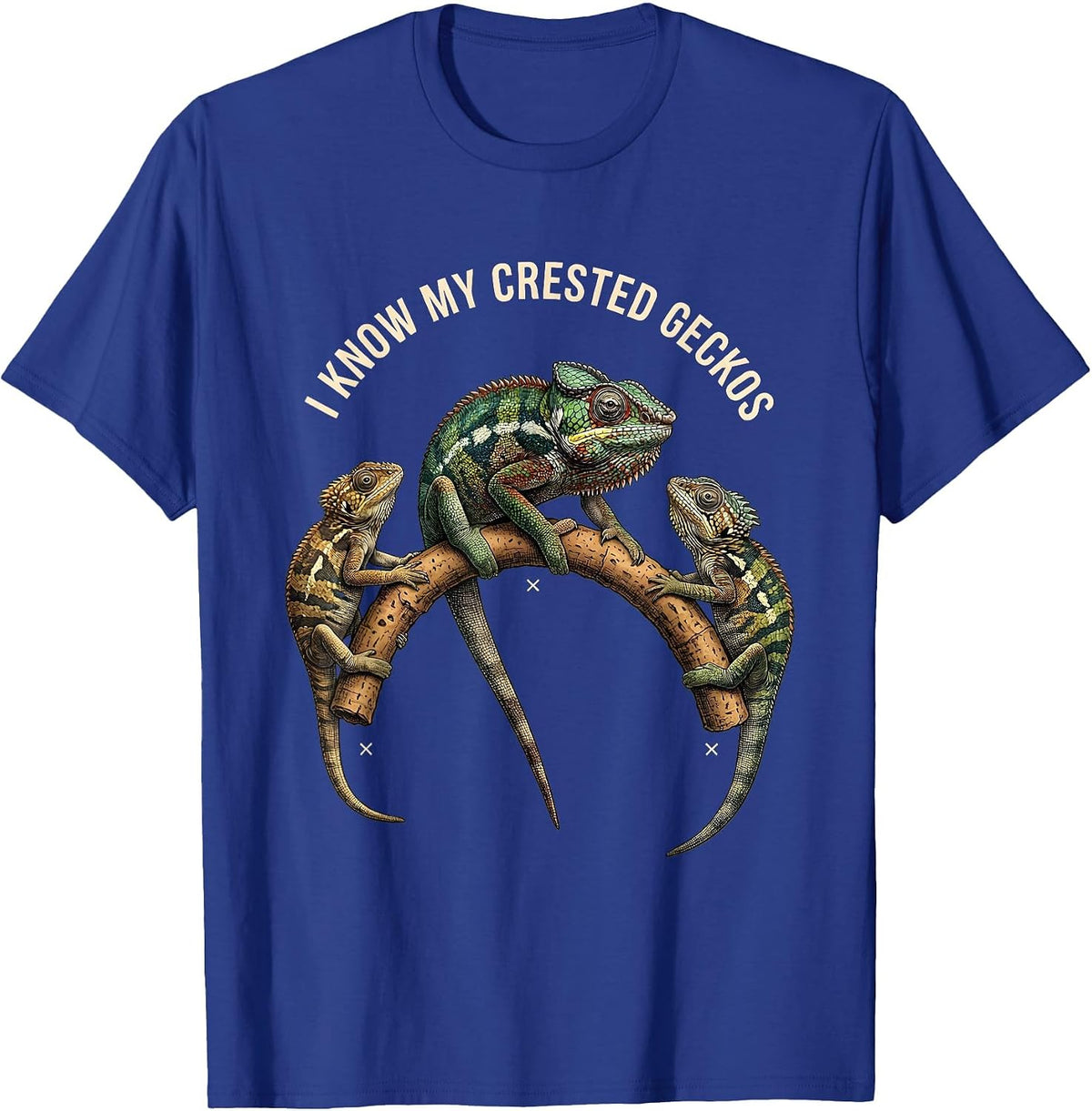 I Know My Crested Geckos Funny Reptile Lover Pet Humor T-Shirt - Royal Blue