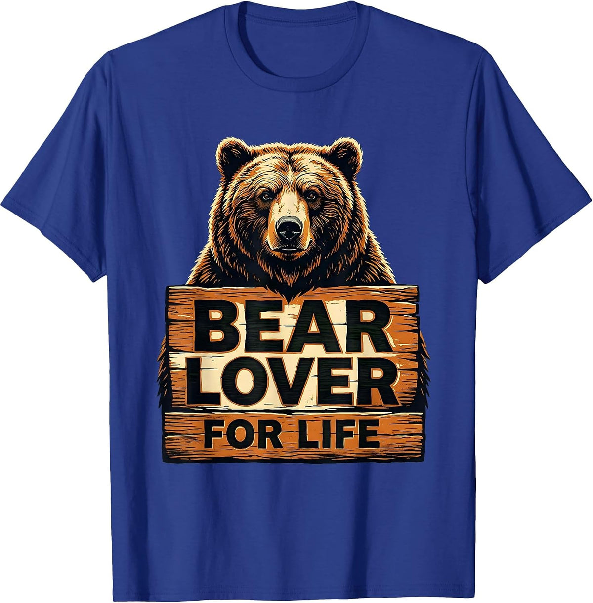 Bear Lover For Life Wildlife Graphic Design T-Shirt - Royal Blue