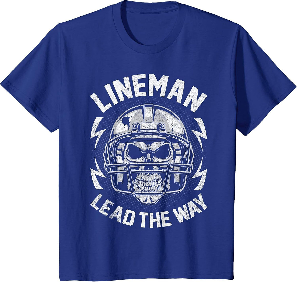 Lineman Lead The Way American Football Novelty T-Shirt - Royal Blue