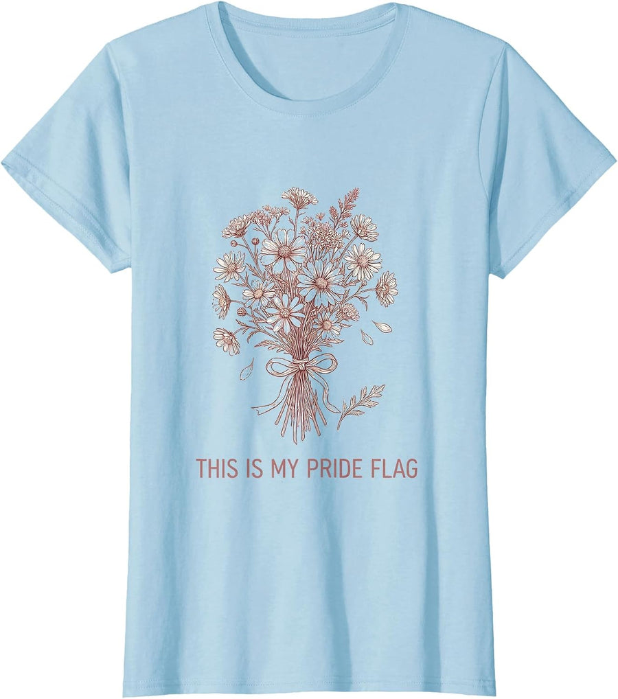 Women's This Is My Pride Flag Statement Design T-Shirt - Baby Blue