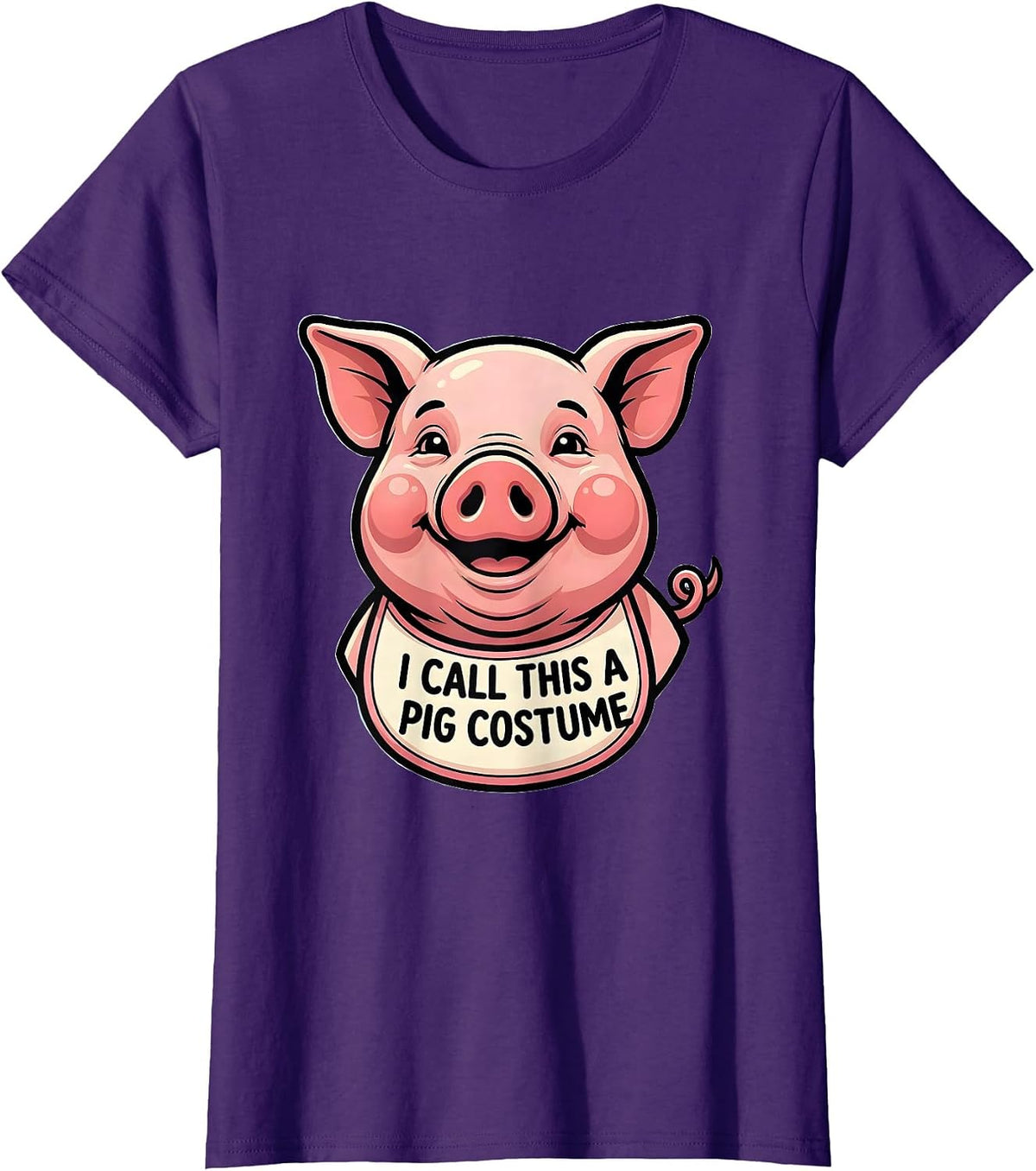 Women's I Call This A Pig Costume Funny Pig Lover Halloween Costume T-Shirt - Purple