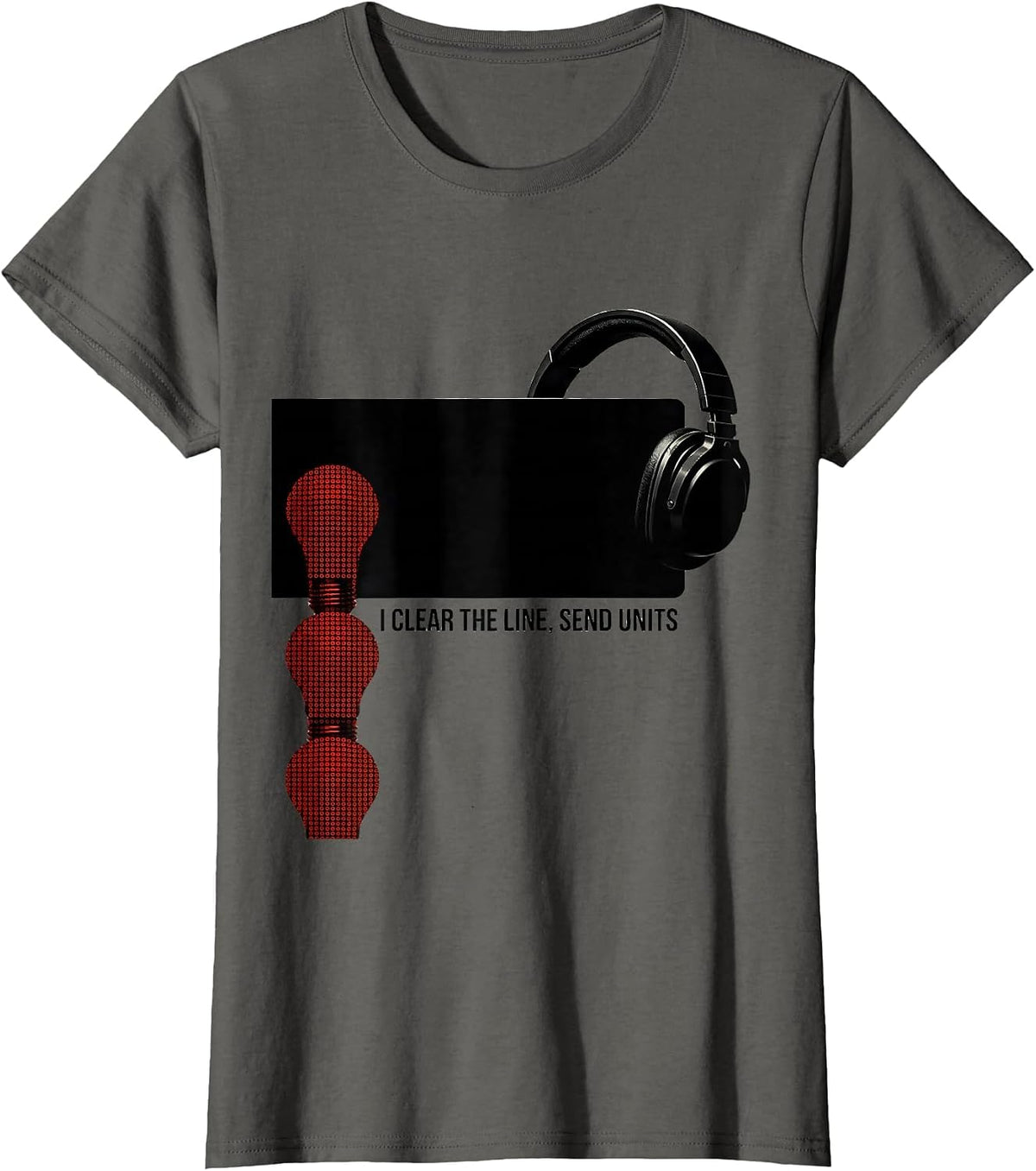 Women's I Clear The Line, Send Units Brutalist Graphic 911 T-Shirt - Asphalt Grey