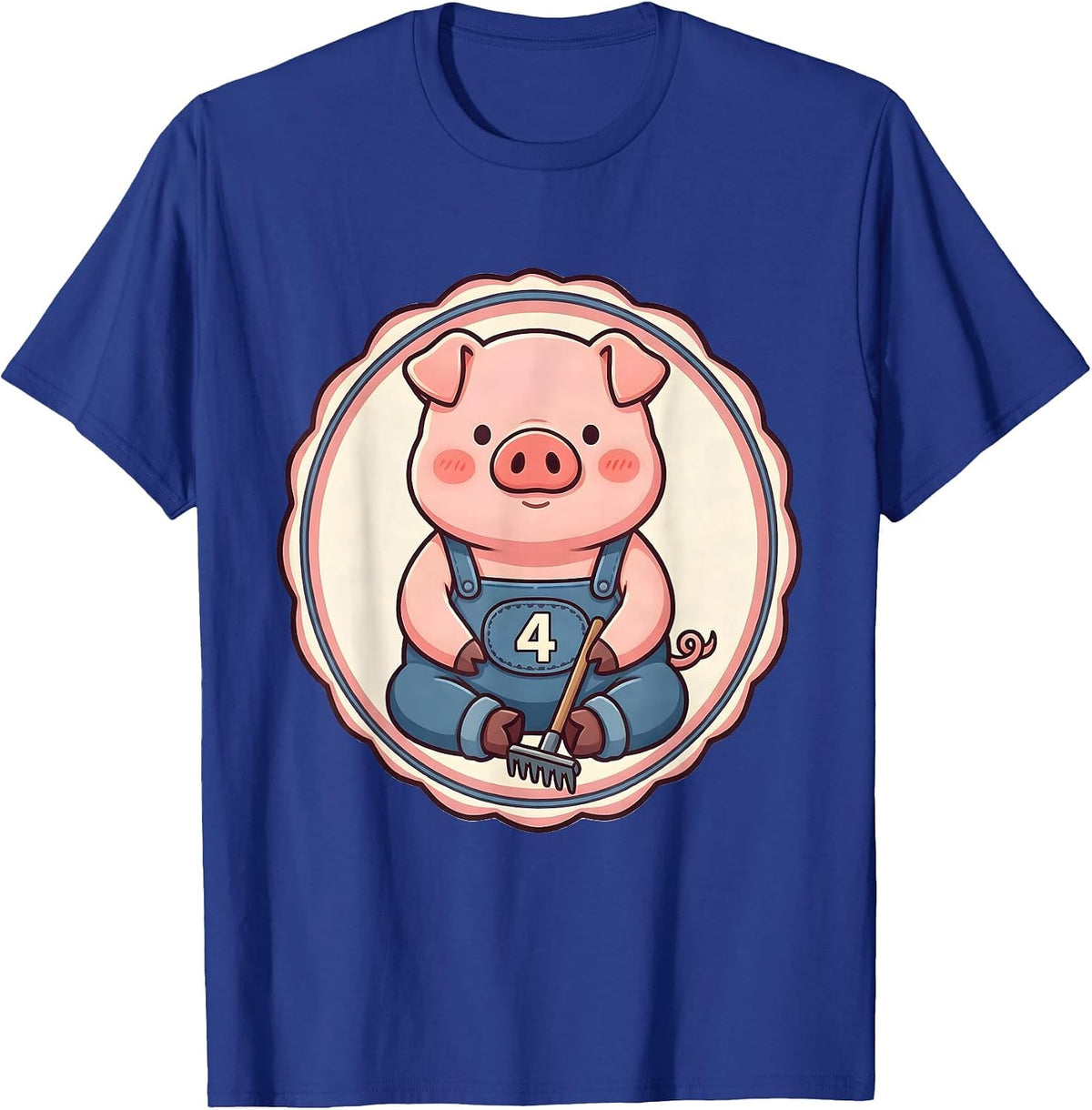 4 Cute Kawaii Pig Lover Halloween Costume Humor T-Shirt - Royal Blue