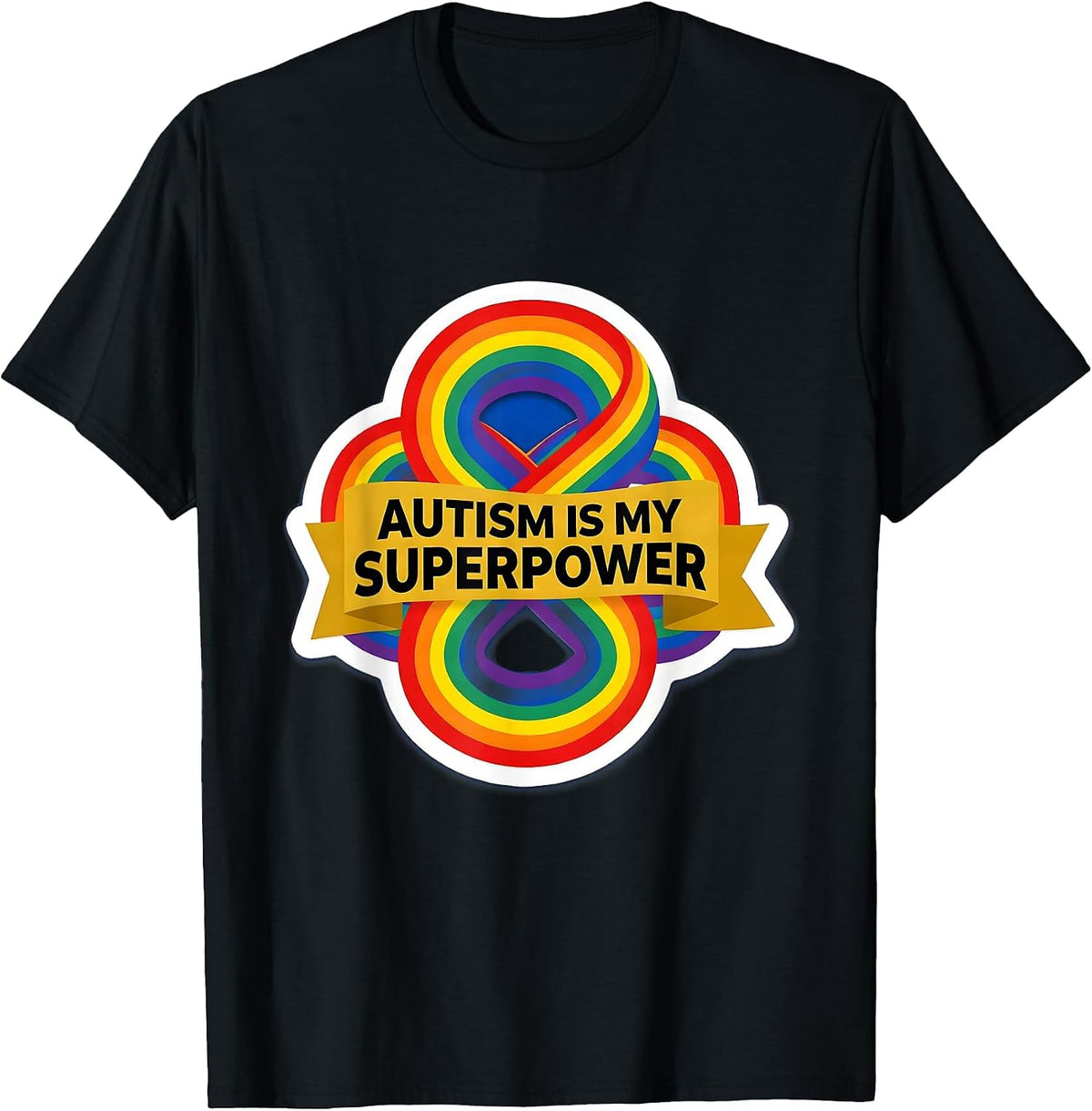 Men's Autism Is My Superpower Awareness Design T-Shirt - Black