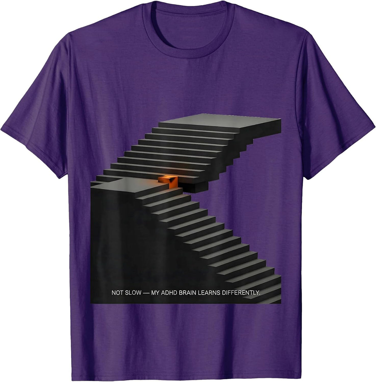Not Slow — My ADHD Brain Learns Differently Minimalist T-Shirt - Purple