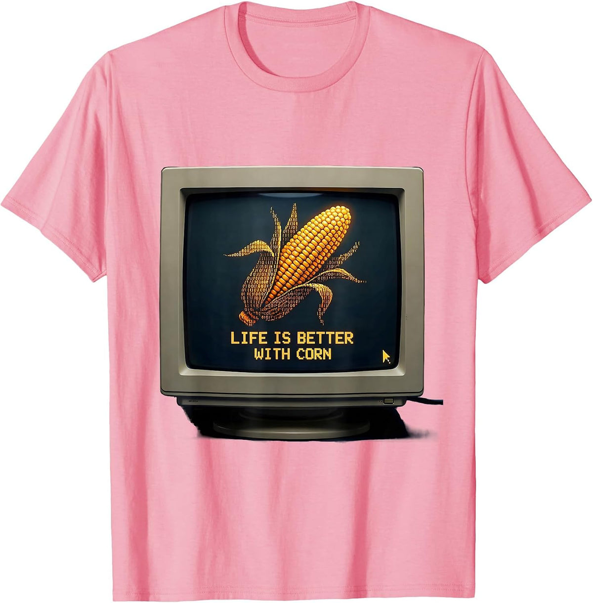 Men's Life Is Better With Corn Funny Veggie Design T-Shirt - Pink