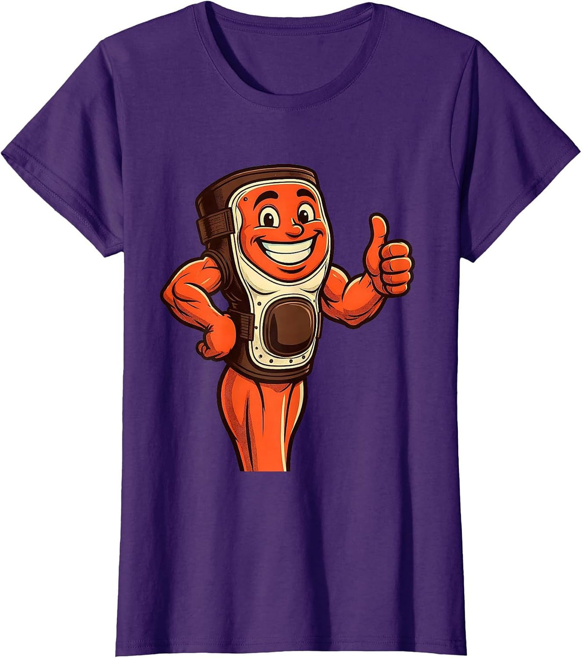 Women's Knee Brace Muscular Leg Physical Therapy Design T-Shirt - Purple