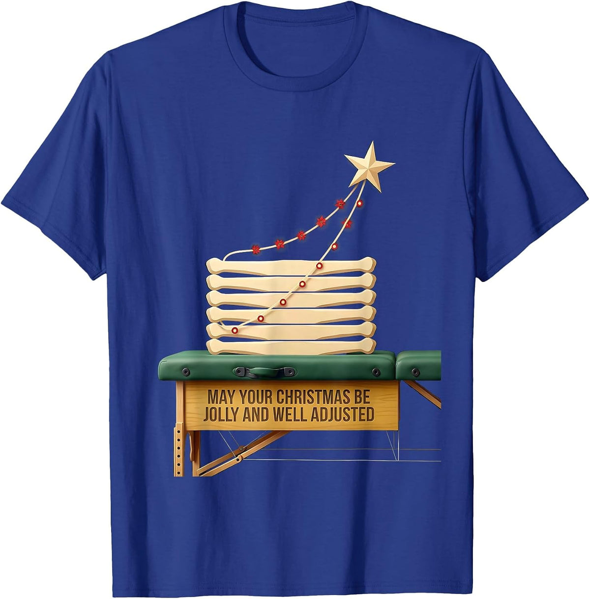 May Your Christmas Be Jolly And Well Adjusted Chiropractor T-Shirt - Royal Blue