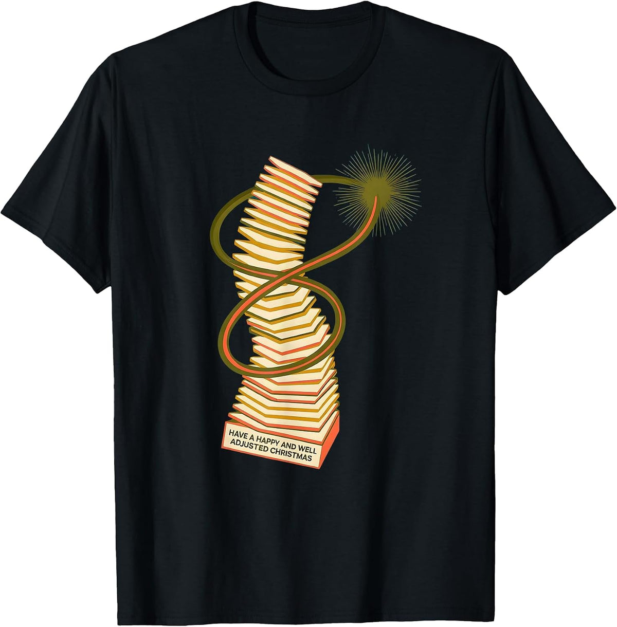 Men's Have A Happy And Well Adjusted Christmas Funny Chiropractor T-Shirt - Black