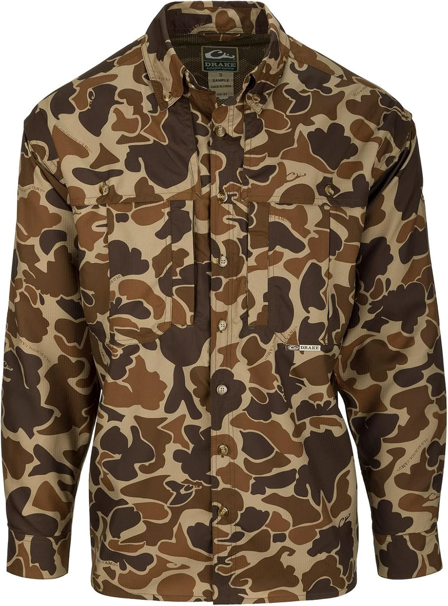 Drake Waterfowl Men's EST Camo Flyweight Wingshooter's Long Sleeve Shirt - 3X-Large Old School