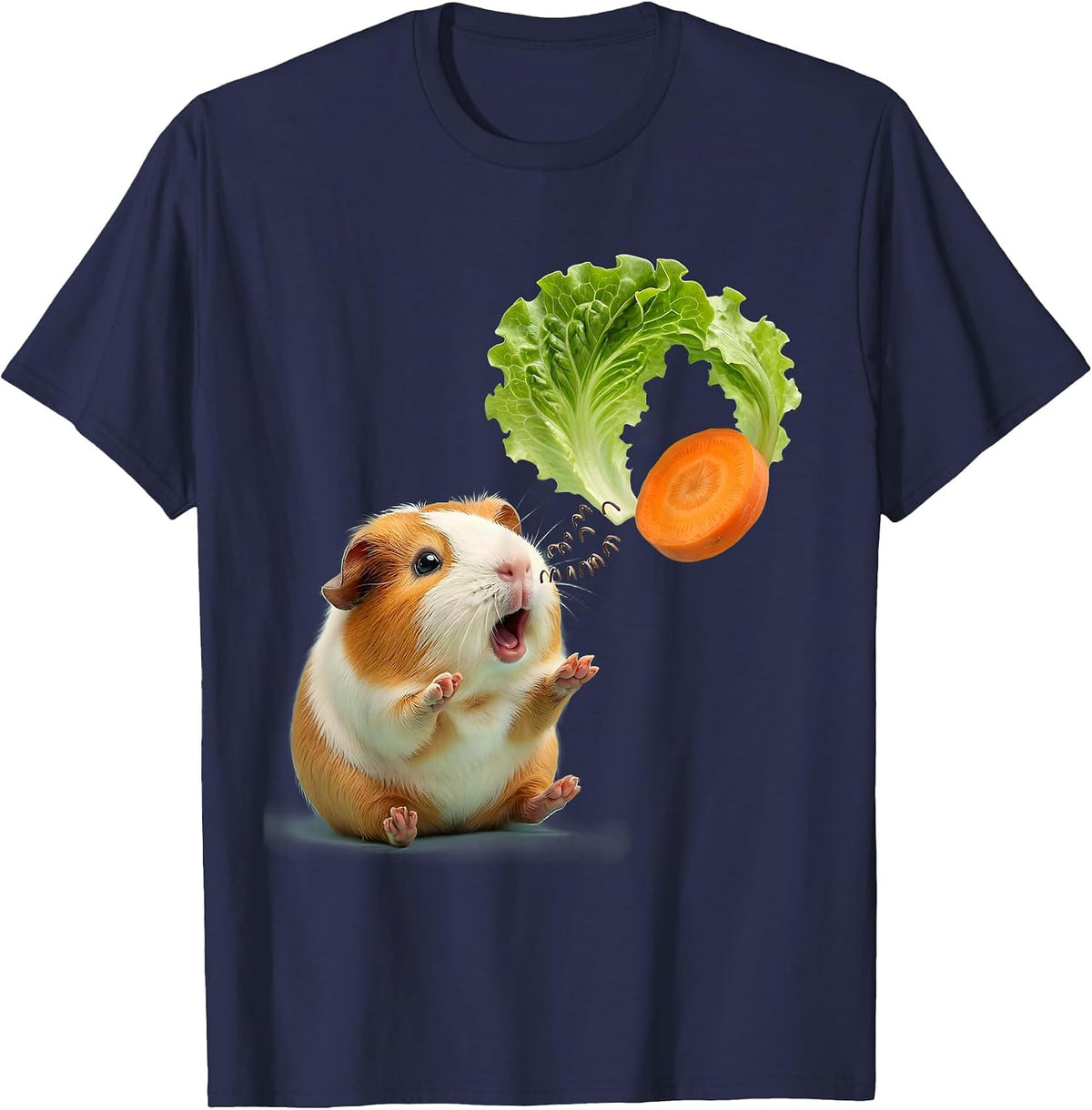 Men's Cute Kawaii Guinea Pig Pet Lover Humor T-Shirt - Navy Blue