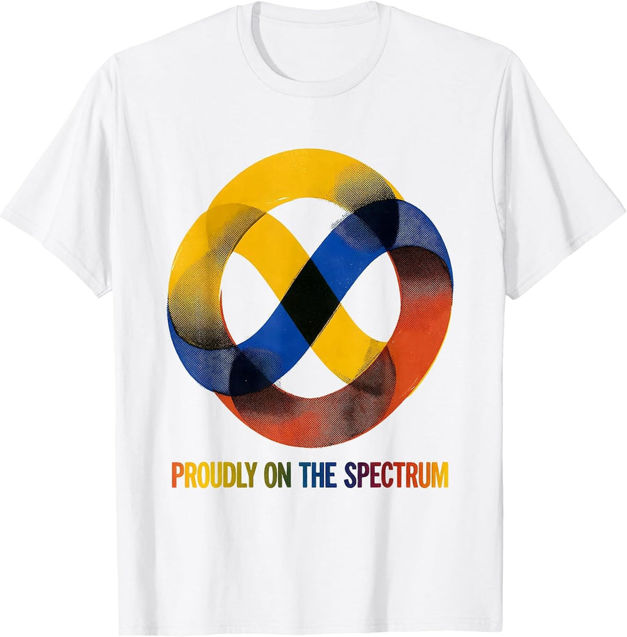 Men's Proudly on the Spectrum Autism Awareness Design T-Shirt - White