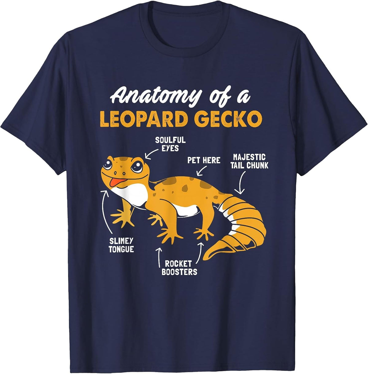 Anatomy of A Leopard Gecko T-Shirt - Navy Blue