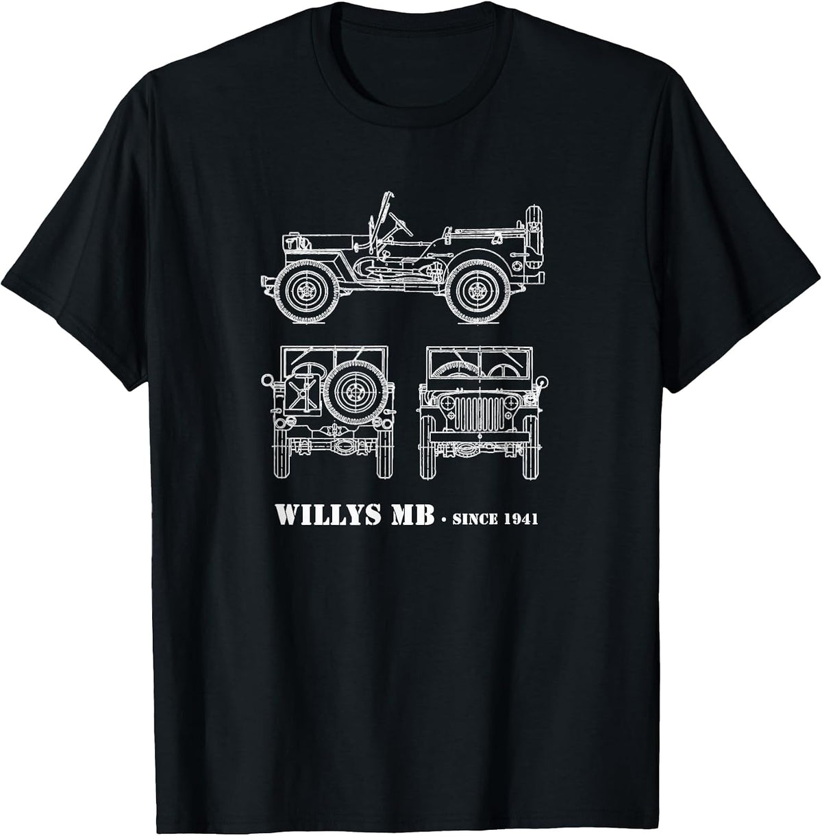 1941 Willy's MB WWII Army T-Shirt - Black
