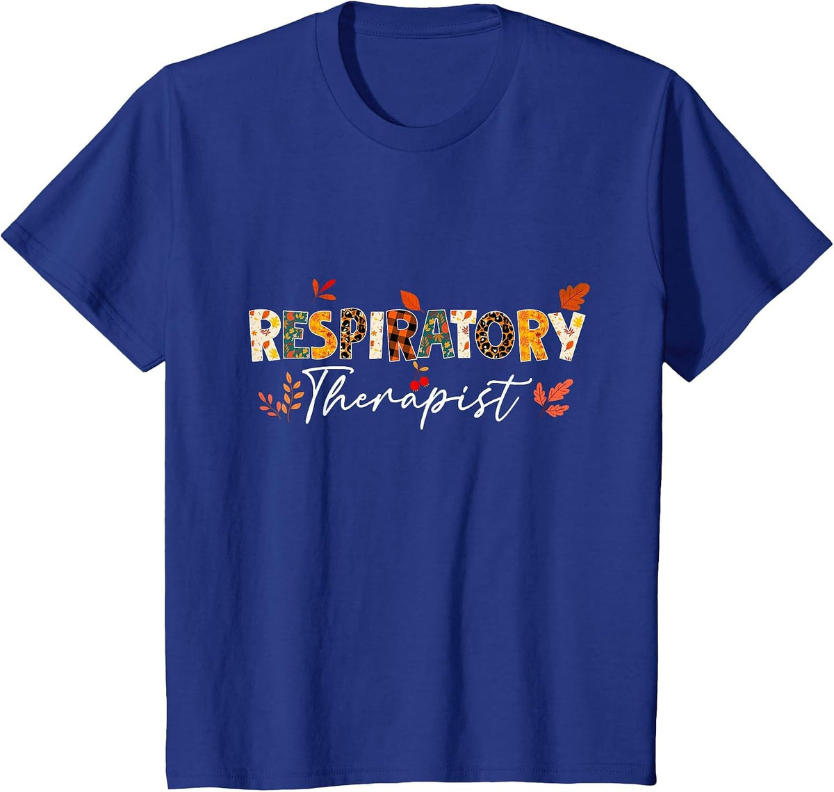 Funny Respiratory Therapist Pumpkin Autumn Tree Fall Leaves T-Shirt - Royal Blue
