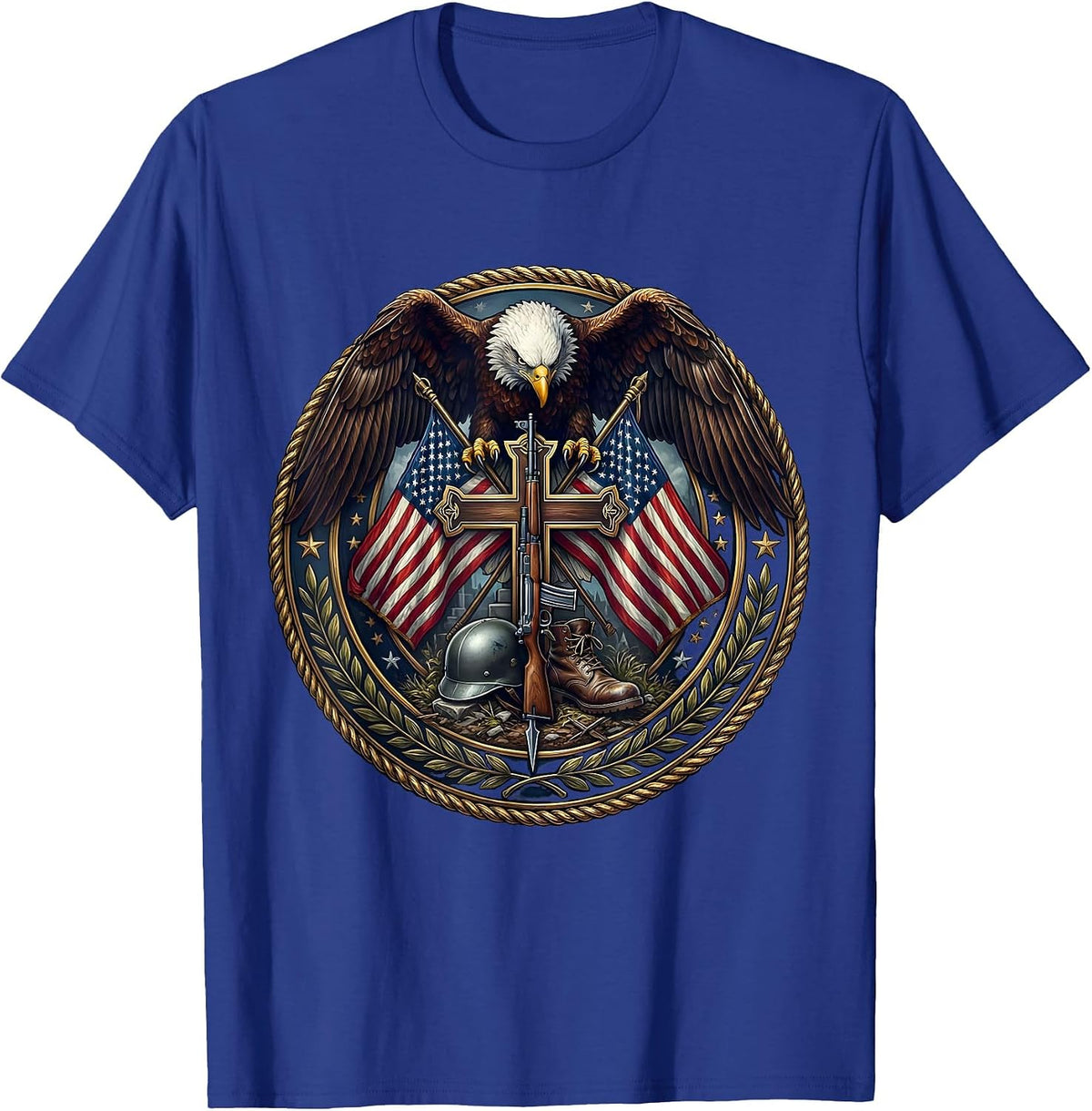 America First Fallen Soldier Field Memorial T-Shirt - Royal Blue