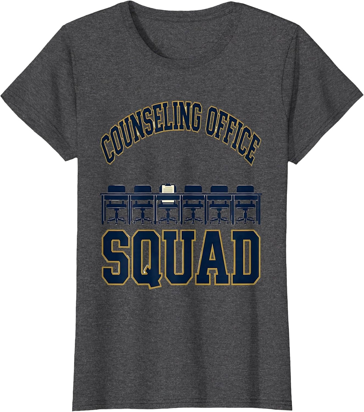 Women's Counseling Office Squad Funny School Counselor Staff T-Shirt - Dark Heather Grey